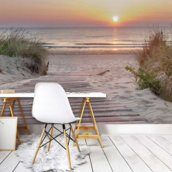 Sunset on a beach wall mural - 13048
