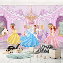 The princess in the ballroom, girl's room wall mural - 13237