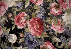 Watercolor paints still life with floral motifs - 13545