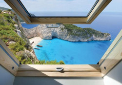 Window view to a tropical cape wallpaper - 10393