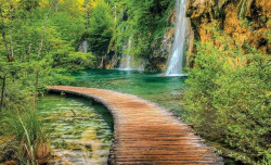 Zen garden waterfall and path wallpaper - 1967