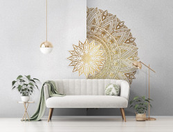 Boho style Mandala gold 3D effect wall mural - 14153