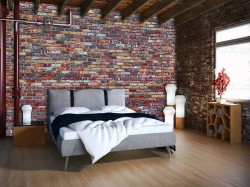 Brick wall wallpaper in soft colors - 11975