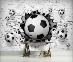 Football 3D effect wall mural - 3383