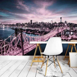 Luminous bridge at night wall mural - 13330