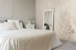 Nature leaves pastel pink botanical wall mural - 14132