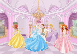 The princess in the ballroom, girl's room wall mural - 13237