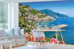 Yacht wharf in the blue sea, relaxing poster - 10384