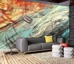 Abstract curves and colors wall mural - 10004