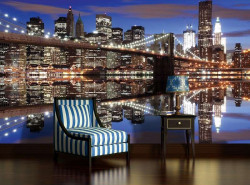 City lights water reflections at night - 1670