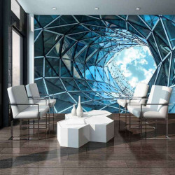 Futuristic glass tunnel wall mural - 12648