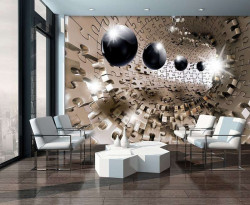 Futuristic sci-fi shapes wall mural - 10233