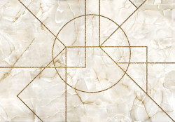 Geometric motif on marble wall mural - 13721