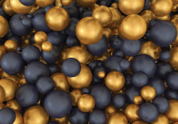 Gold and black balls wall mural - 12123