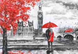 London - red accents wall mural - 11471