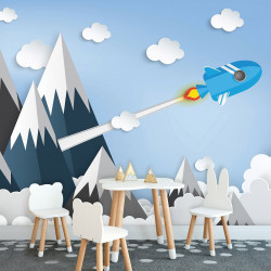 Rocket, children's room wall mural - 13608