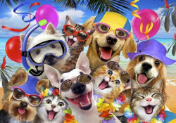 Smiling dogs, children's bedroom wall mural - 12865