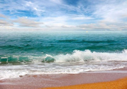 Bright colors wall image of beach - 13034