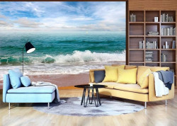 Bright colors wall image of beach - 13034