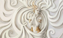 Goddess statue wall mural - 3043