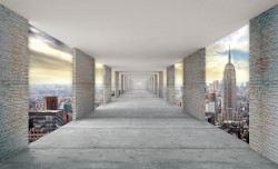 Hallway above the skyscrapers in New York wall mural - 13662