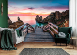 Landscape Sea Pier to the Beach wall mural - 14192