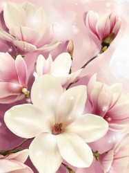 Tender floral photowall pink accents - 3505A