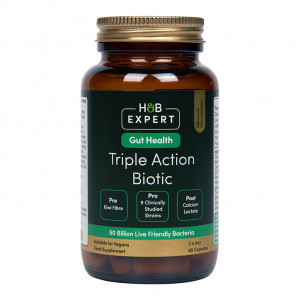 H&B Expert Triple Action Biotic Gut Formula 60 Capsules