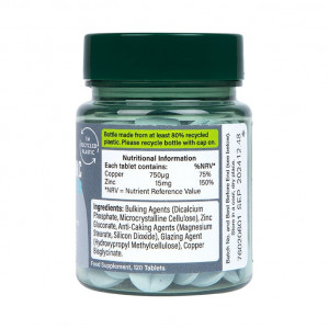 Zinc chelat 15 mg cu cupru 120 comprimate