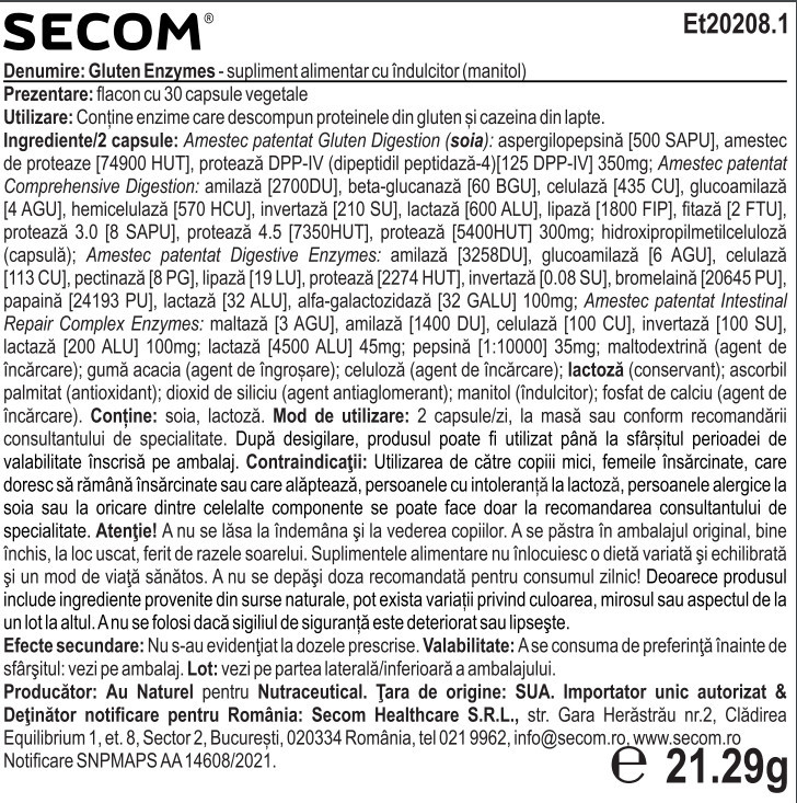 Gluten Enzymes Kal, 30 capsule,