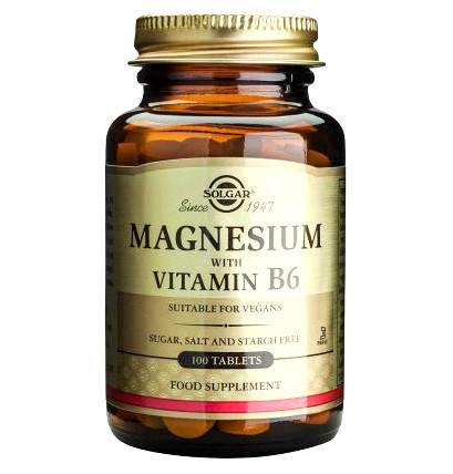Magnesium+B6 (Magneziu cu vitamina B6) Solgar 100 tablete