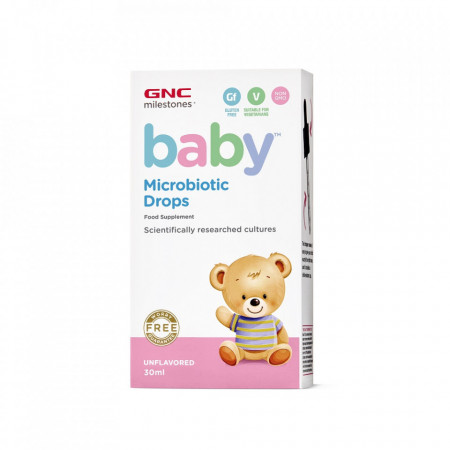 Picaturi pentru bebelusi Microbiotic Drops Milestones Baby 30 ml, GNC