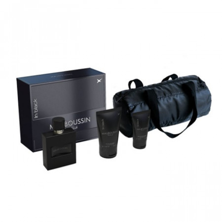 Set Cadou Mauboussin Pour Lui in Black, 100 ml Apa de Parfum + 100 ml Gel de dus + 50 ml After-Shave balsam + Geanta