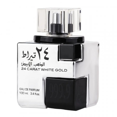 Lattafa Perfumes 24 Carat White Gold Apa de Parfum, Unisex, 100ml