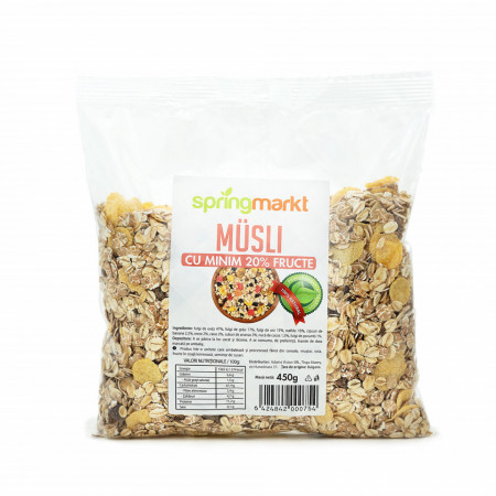 Musli cu 20% fructe SpringMarkt 450 g- SpringMarkt
