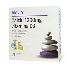 Calciu cu vitamina D3 orosolubil 20 plicuri Alevia