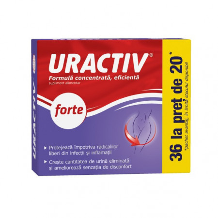 Pachet Uractiv forte, 20 + 16 capsule, Fiterman Pharma