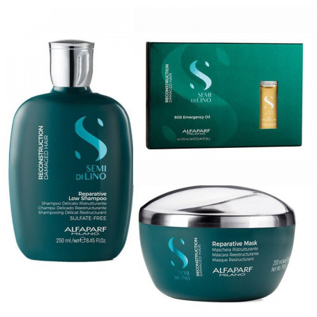 Set Alfaparf Milano Semi Di Lino Smoothing - Sampon 1000ml si