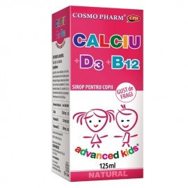 Sirop Advanced Kids Calciu +D3+B12 125 ml CosmoPharm