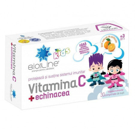 Vitamina C cu Echinacea pentru Copii Helcor 30 comprimate