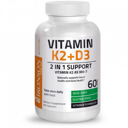 Vitamina K2 + Vitamina D3 60 capsule Bronson