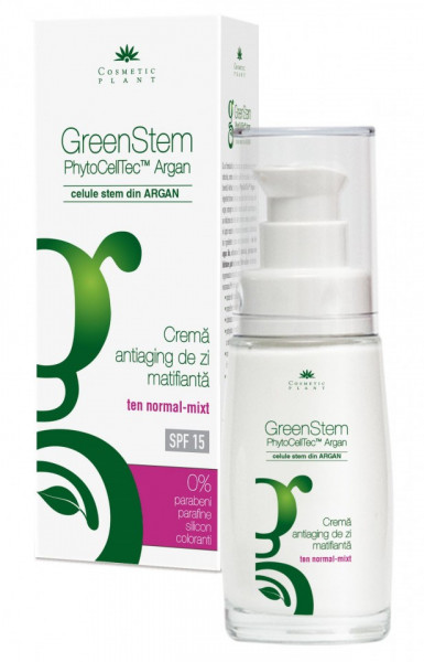 Crema antirid de zi matifianta cu SPF 15 GreenStem Cosmetic Plant