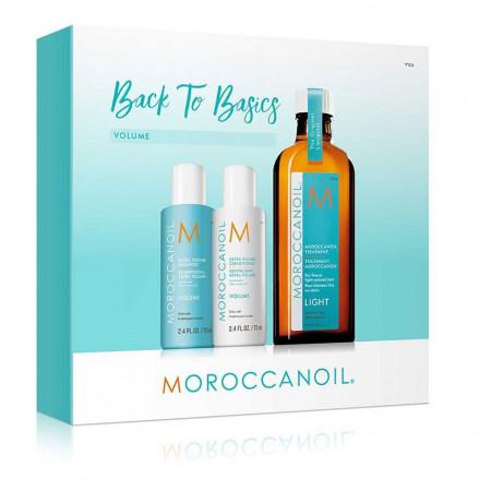 Set Moroccanoil Back To Basic Volume: Sampon 70 ml, Balsam 70 ml, Tratament 100 ml