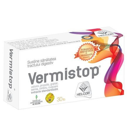 Vermistop Helcor, 30 comprimate