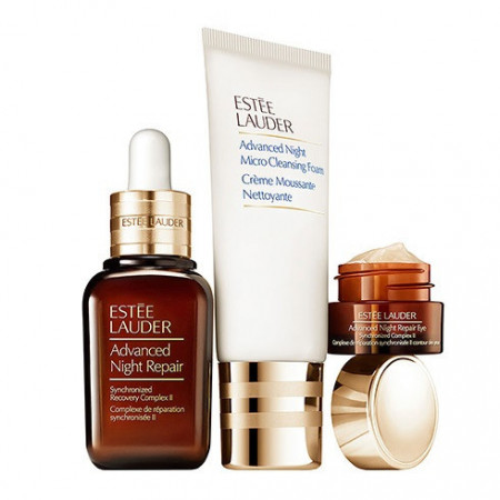 Advanced Night Repair, Estee Lauder Set: Ser pentru regenerarea tenului, + Gel spumant pentru curatare, + Ser concentrat pentru regenerare, + Crema pentru ochi cu efect de regenerare