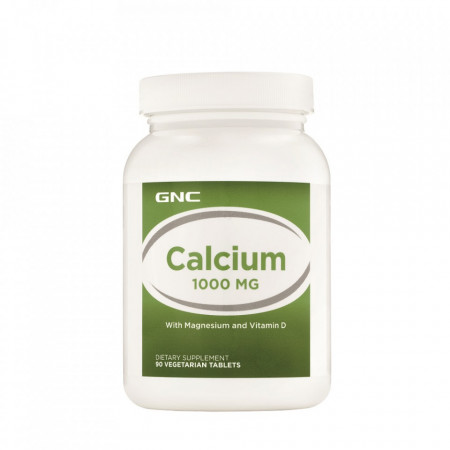 Calciu 1000 mg cu Magneziu + Vitamina D 90 tablete, GNC