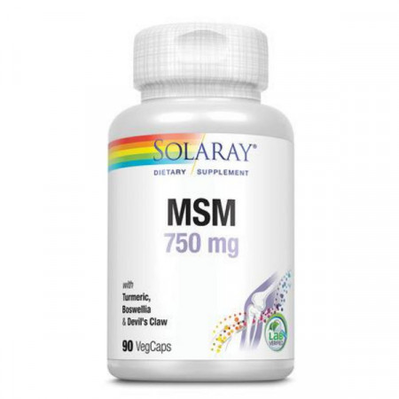 MSM 750 mg Solaray, 90 capsule vegetale, Secom