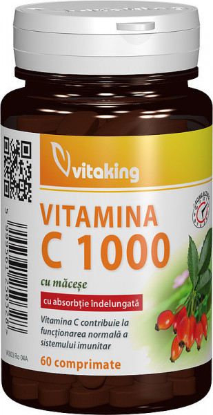 Vitamina C 1000 mg cu Macese Vitaking 100 tablete