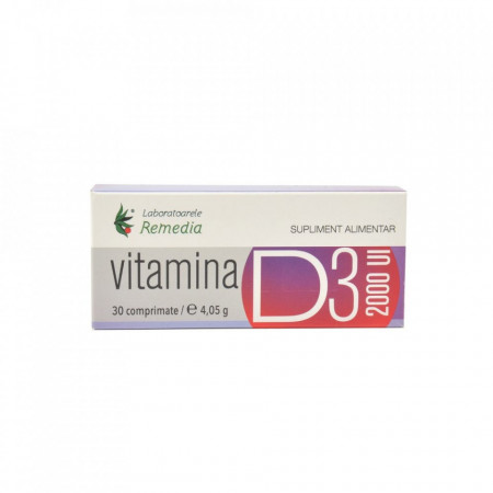 Vitamina D3 2000UI 30 comprimate Remedia