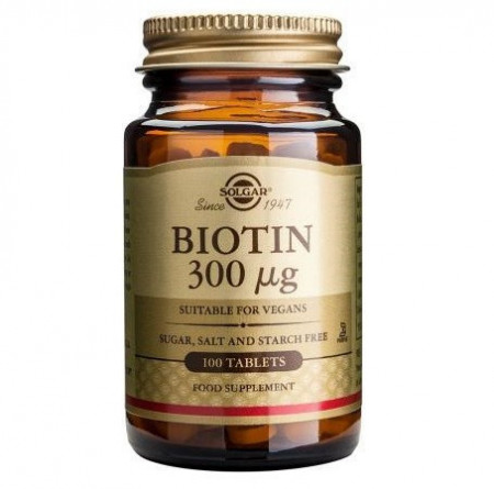Biotină 300 mcg, 100 tablete, Solgar